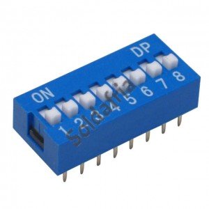 Chave Dip Switch 8 Vias 180 Graus (KF1001-08) Chave Dip Switch 8 Vias 180 Graus (KF1001-08)