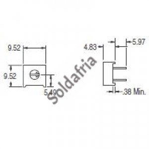 Trimpot 3386F 100 Ohms (100R/101) 1 Volta