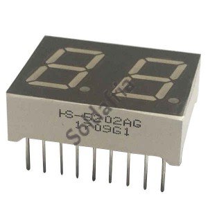 Display De Led Verde Catodo Duplo HS-5202AG