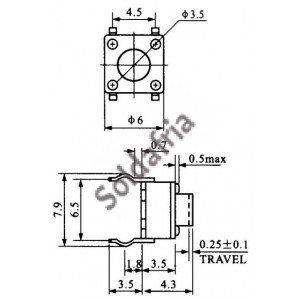 Chave Tactil 6x6x4,3mm 4 Terminais Chave Tactil 6x6x4,3mm 4 Terminais