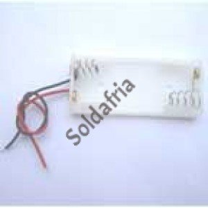 Suporte Para 2 Pilhas Palito AAA Canoa Branco Suporte Para 2 Pilhas Palito AAA Canoa Branco