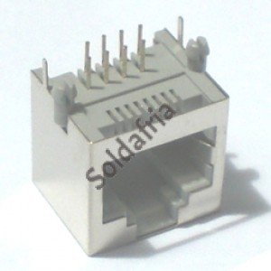 Jack RJ45 8P8C Blindado Para Placa (YH55-11) Jack RJ45 8P8C Blindado Para Placa (YH55-11)