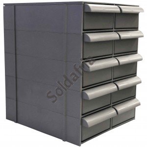 Gaveteiro CG510/5 Ecológico 10 Gavetas 50 Divisórias Cinza Gaveteiro CG510/5 Ecológico 10 Gavetas 50 Divisórias Cinza