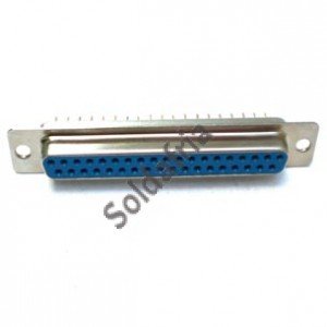 Conector DB37 Fêmea 180 Graus Solda Placa Conector DB37 Fêmea 180 Graus Solda Placa