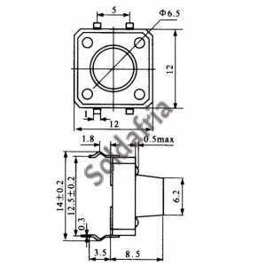 Chave Tactil 12x12x8,5mm 4 Terminais Chave Tactil 12x12x8,5mm 4 Terminais