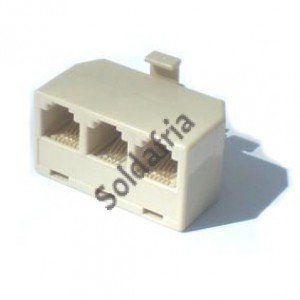 Adaptador T RJ11 YH-203 6P4C 3F X 1M Extensão De Telefone Adaptador T RJ11 YH-203 6P4C 3F X 1M Extensão De Telefone