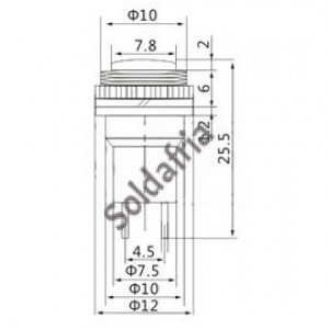 Chave Push Button DS-314 Sem Trava Preta
