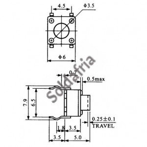 Chave Tactil 6x6x5mm 4 Terminais Chave Tactil 6x6x5mm 4 Terminais