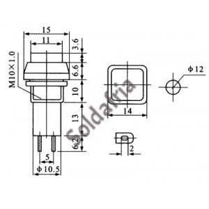 Chave PBS-12A Preta Com Trava (Tipo Push Button)