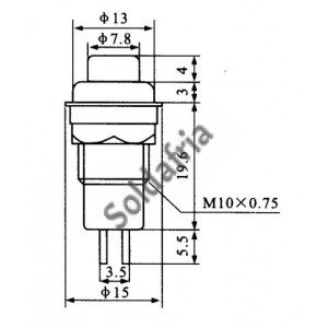 Chave Push Button DS-213 Sem Trava Verde