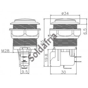 Chave PBS-29 Amarela (Tipo Push Button)