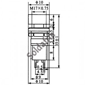 Chave Push Button DS-323 Preta Chave Push Button DS-323 Preta