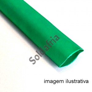 Espaguete Termo-Retratil Diametro 12mm Verde (Metro)