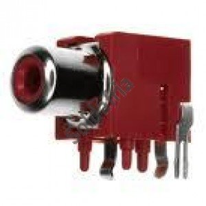 Jack RCA 3 Terminais Vermelho Para Placa Jack RCA 3 Terminais Vermelho Para Placa