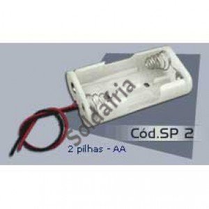 Suporte 2 Pilhas Pequenas AA Canoa Branco - SP2002 Suporte 2 Pilhas Pequenas AA Canoa Branco - SP2002
