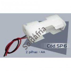 Suporte 2 Pilhas Pequenas AA Dois Lados Branco - SP2006 Suporte 2 Pilhas Pequenas AA Dois Lados Branco - SP2006