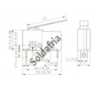 Chave Micro Switch KW11-3Z-5-3T - 23MM Chave Micro Switch KW11-3Z-5-3T - 23MM