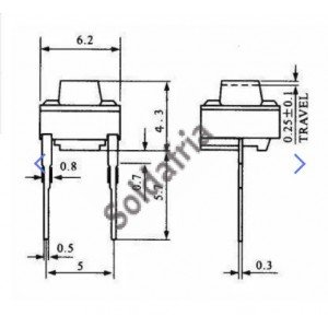 Chave Tactil 6x6x5mm 2 Terminais