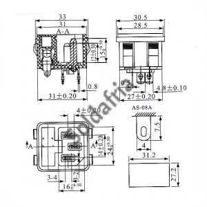 Tomada AC Modelo AS-08 Para Painel