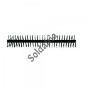 Barra De Pinos 2x40 Vias 20mm 2 Lados 180 Graus