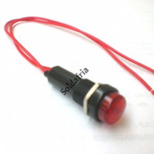 Sinalizador XD8-2 Olho De Boi Vermelho 110VAC Com Fio