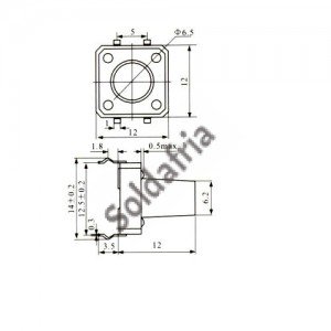 Chave Tactil 12x12x12mm 4 Terminais