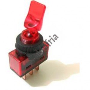 Chave Alavanca ASW-14D Vermelha 3T 12V Com Lâmpada Chave Alavanca ASW-14D Vermelha 3T 12V Com Lâmpada
