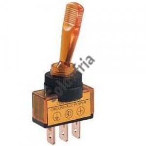 Chave Alavanca ASW-13D Amarela 3T 12V Com Lâmpada Chave Alavanca ASW-13D Amarela 3T 12V Com Lâmpada