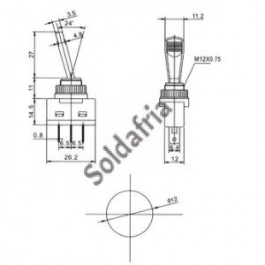 Chave Alavanca ASW-13D Amarela 3T 12V Com Lâmpada Chave Alavanca ASW-13D Amarela 3T 12V Com Lâmpada
