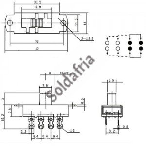 Chave HH SS-23L04 G5 8T 3P S/ Rosca C/ Alavanca 3A 250Vac Chave HH SS-23L04 G5 8T 3P S/ Rosca C/ Alavanca 3A 250Vac