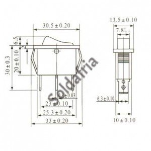 Chave Gangorra KCD3-102N Vermelha Com Neon Sem Marcação Chave Gangorra KCD3-102N Vermelha Com Neon Sem Marcação