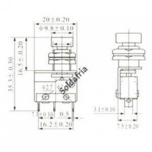Chave Micro Switch KW11-3Z-1-105 Preto 3 Terminais