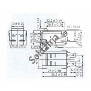 Chave Micro Switch KW11-7-8 Duplo Chave Micro Switch KW11-7-8 Duplo