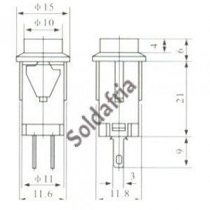 Chave PBS-27B Preta 2T Sem Trava (Tipo Push Button)
