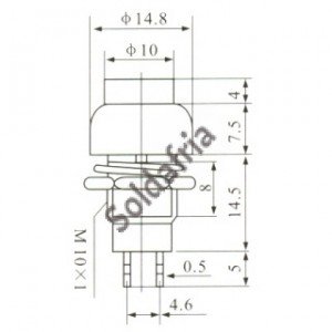 Chave Push Button DS-460 Com Trava Vermelha 2T Chave Push Button DS-460 Com Trava Vermelha 2T