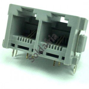 Jack 6P2C Duplo Para Placa (YH52-51) Jack 6P2C Duplo Para Placa (YH52-51)