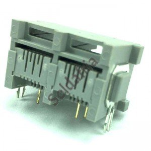 Jack 6P2C Duplo Para Placa (YH52-51) Jack 6P2C Duplo Para Placa (YH52-51)