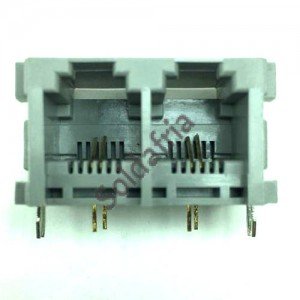 Jack 6P2C Duplo Para Placa (YH52-51) Jack 6P2C Duplo Para Placa (YH52-51)