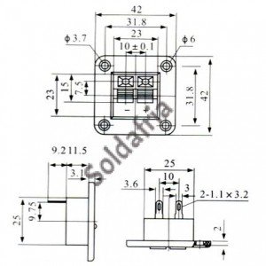 Borne Duplo De Pressão WP2-5 - Quadrado