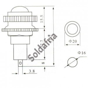 Sinalizador LD16-4 220V Verde