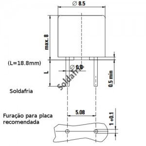 Pico Fusível 1,6A 8mm Marrom