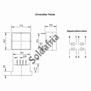 Display Bloco Led Verde Amarelado 17×15mm 701008