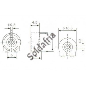 Trimpot PT10-2-M 1M Horizontal Trimpot PT10-2-M 1M Horizontal
