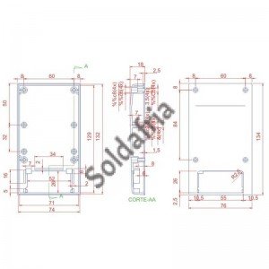 Caixa Patola CP-012 30x76x134 - Painel Aberto