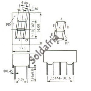 Display De Led Vermelho Catodo HS-3161AS