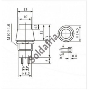 Chave PBS-11B Verde Sem Trava 2T (Tipo Push Button)