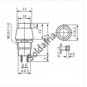 Chave PBS-11B Preta Sem Trava 2T (Tipo Push Button) Chave PBS-11B Preta Sem Trava 2T (Tipo Push Button)