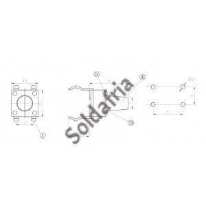 Chave Tactil 6x6x17mm 4 Terminais