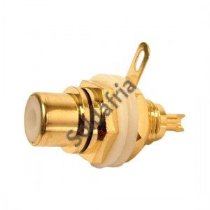 Jack RCA Para Painel Preto Gold (Dourado) Jack RCA Para Painel Preto Gold (Dourado)