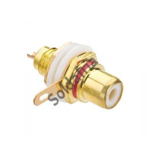 Jack RCA Para Painel Vermelho Gold (Dourado) Jack RCA Para Painel Vermelho Gold (Dourado)